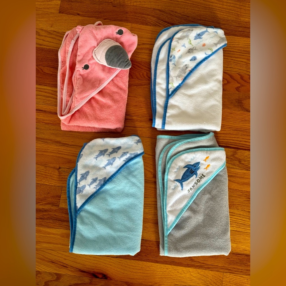 Set of Four Hooded Towels Baby Towels